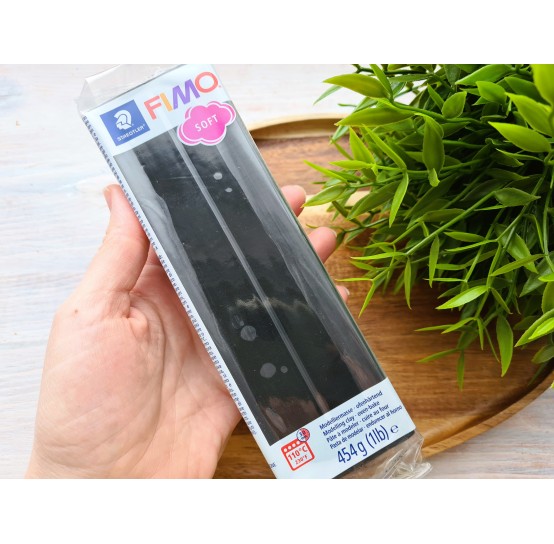 FIMO Soft, black, Nr. 9, 454g (1lb), BIG PACK, oven-hardening polymer clay, STAEDTLER