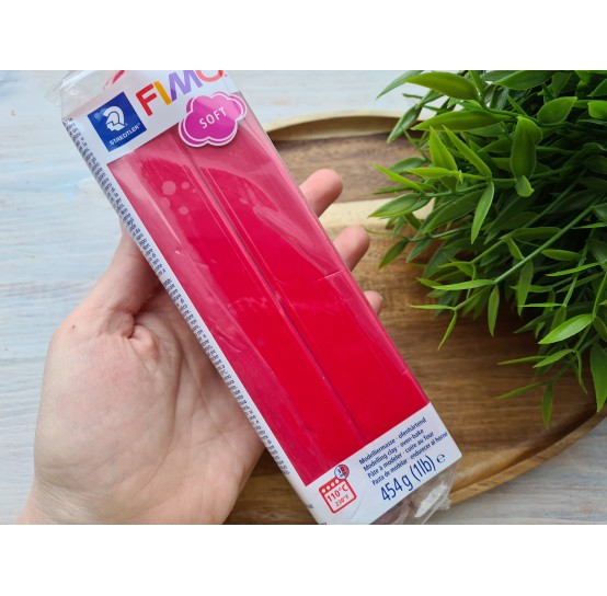 FIMO Soft, cherry red, Nr. 26, 454g (1lb), BIG PACK, oven-hardening polymer clay, STAEDTLER