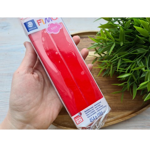 FIMO Soft, christmas red, Nr. 2P, 454g (1lb), BIG PACK, oven-hardening polymer clay, STAEDTLER