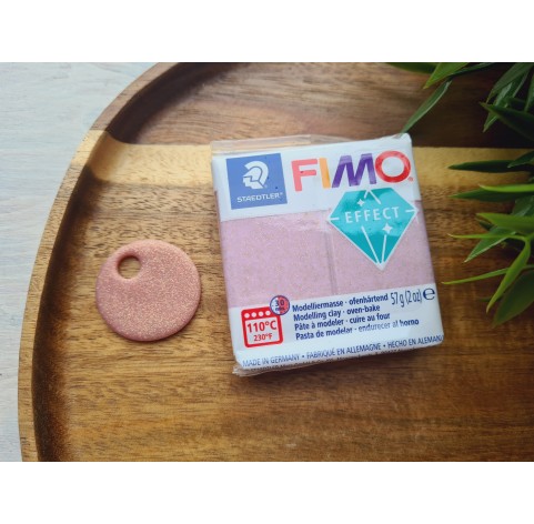 FIMO Effect, rose gold (glitter), Nr.212, 57g (2oz), oven-hardening polymer clay, STAEDTLER