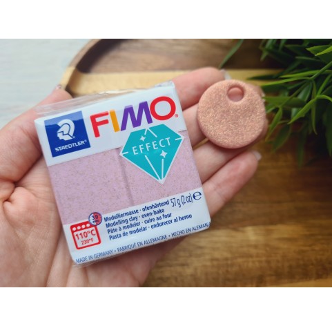 FIMO Effect, rose gold (glitter), Nr.212, 57g (2oz), oven-hardening polymer clay, STAEDTLER