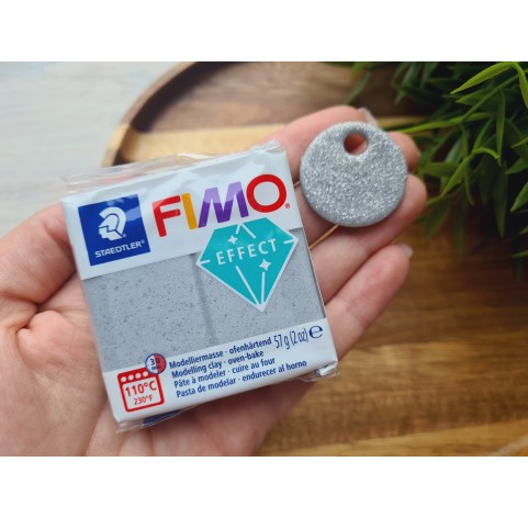 FIMO Effect, silver (glitter), Nr. 812, 57g (2oz), oven-hardening polymer clay, STAEDTLER