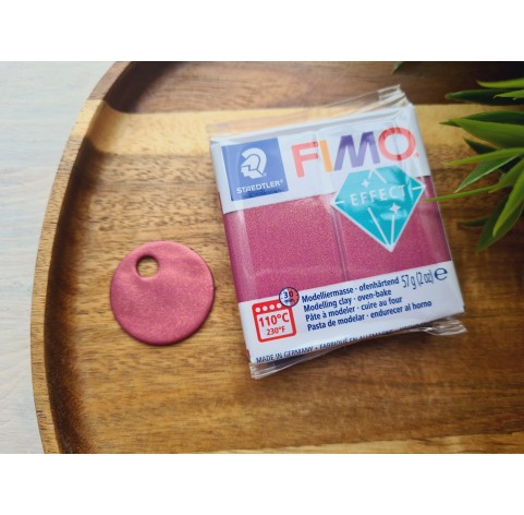 FIMO Effect, metallic bordeaux (metallic), Nr.21, 57g (2oz), oven-hardening polymer clay, STAEDTLER