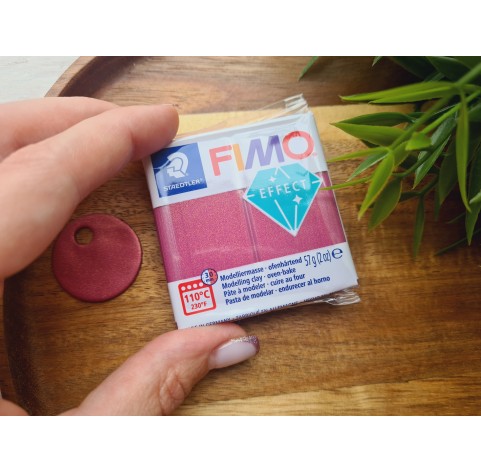 FIMO Effect, metallic bordeaux (metallic), Nr.21, 57g (2oz), oven-hardening polymer clay, STAEDTLER