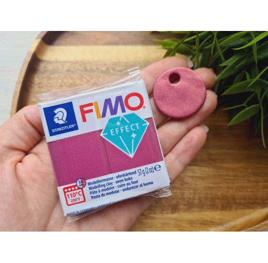 FIMO Effect, metallic bordeaux (metallic), Nr.21, 57g (2oz), oven-hardening polymer clay, STAEDTLER