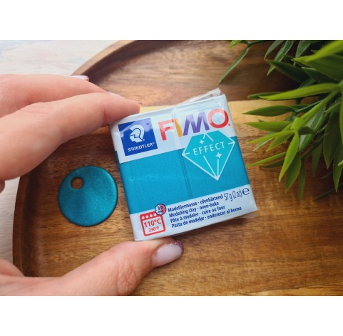 FIMO Effect, metallic turquoise (metallic), Nr.36, 57g (2oz), oven-hardening polymer clay, STAEDTLER