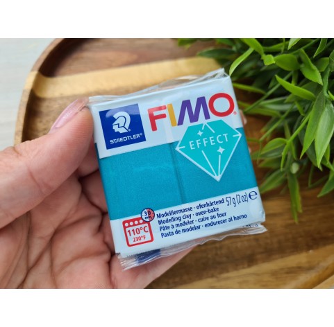 FIMO Effect, metallic turquoise (metallic), Nr.36, 57g (2oz), oven-hardening polymer clay, STAEDTLER