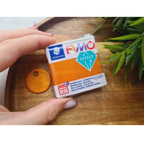 FIMO Effect, metallic orange (metallic), Nr.41, 57g (2oz), oven-hardening polymer clay, STAEDTLER