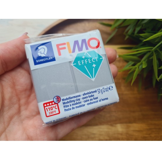 FIMO Effect, silver (metallic), Nr. 81, 57g (2oz), oven-hardening polymer clay, STAEDTLER