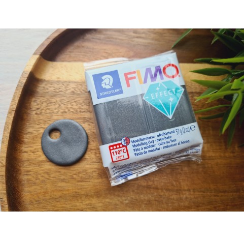 FIMO Effect, steel grey (metallic), Nr.91, 57g (2oz), oven-hardening polymer clay, STAEDTLER