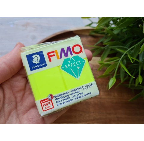 FIMO Effect, neon yellow (neon), Nr. 101, 57g (2oz), oven-hardening polymer clay, STAEDTLER