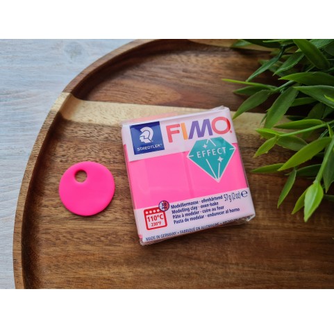 FIMO Effect, neon fuchsia (neon), Nr. 201, 57g (2oz), oven-hardening polymer clay, STAEDTLER