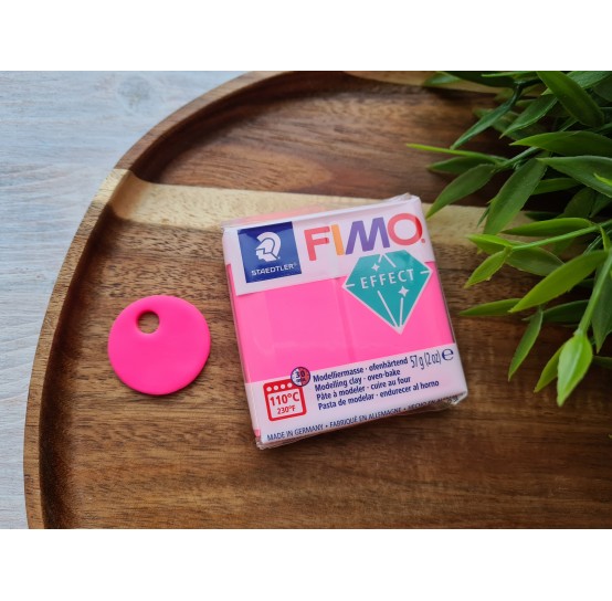 FIMO Effect, neon fuchsia (neon), Nr. 201, 57g (2oz), oven-hardening polymer clay, STAEDTLER