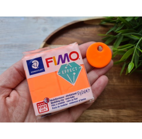 FIMO Effect, neon orange (neon), Nr. 401, 57g (2oz), oven-hardening polymer clay, STAEDTLER