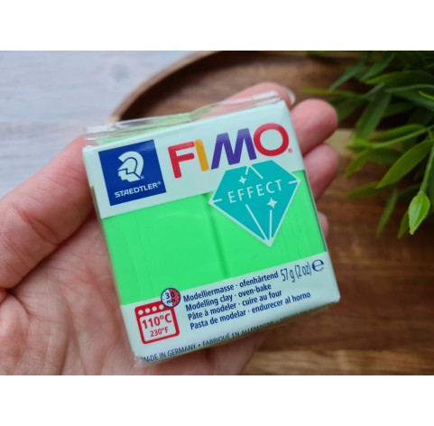 FIMO Effect, neon green (neon), Nr. 501, 57g (2oz), oven-hardening polymer clay, STAEDTLER