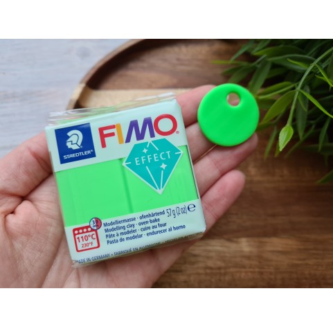 FIMO Effect, neon green (neon), Nr. 501, 57g (2oz), oven-hardening polymer clay, STAEDTLER