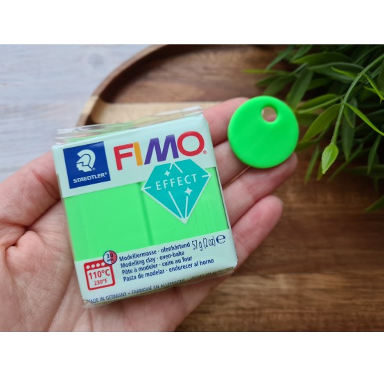 FIMO Effect, neon green (neon), Nr. 501, 57g (2oz), oven-hardening polymer clay, STAEDTLER