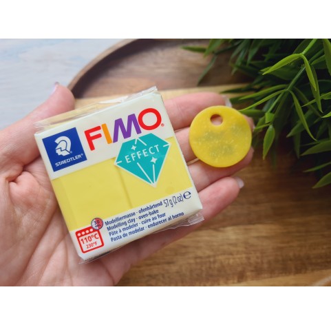 FIMO Effect, yellow (translucent), Nr. 104, 57g (2oz), oven-hardening polymer clay, STAEDTLER