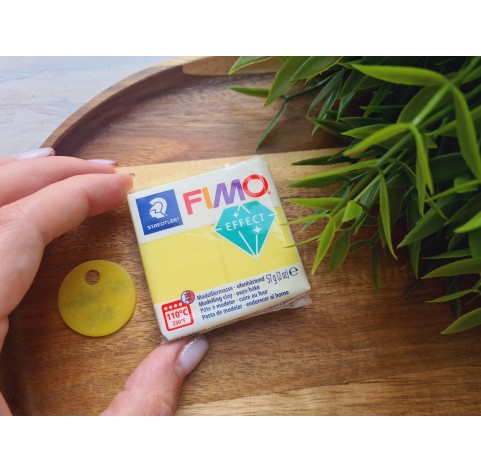 FIMO Effect, yellow (translucent), Nr. 104, 57g (2oz), oven-hardening polymer clay, STAEDTLER