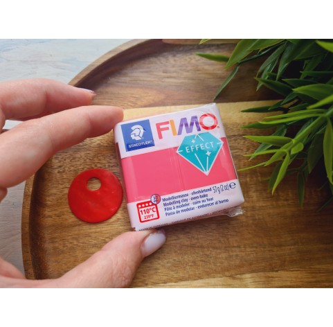 FIMO Effect, red (translucent), Nr. 204, 57g (2oz), oven-hardening polymer clay, STAEDTLER