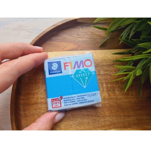 FIMO Effect, blue (translucent), Nr. 374, 57g (2oz), oven-hardening polymer clay, STAEDTLER