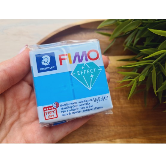 FIMO Effect, blue (translucent), Nr. 374, 57g (2oz), oven-hardening polymer clay, STAEDTLER