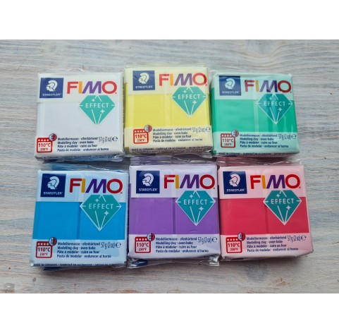 FIMO Effect, yellow (translucent), Nr. 104, 57g (2oz), oven-hardening polymer clay, STAEDTLER