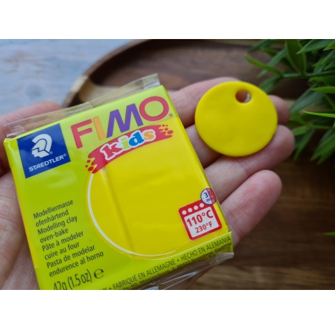 FIMO Kids, yellow, Nr. 1, 42g (1.5oz), oven-hardening polymer clay, STAEDTLER