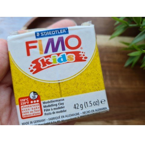 FIMO Kids, glitter gold, Nr. 112, 42g (1.5oz), oven-hardening polymer clay, STAEDTLER