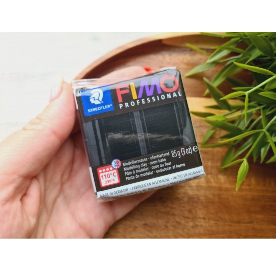 FIMO Professional, black, Nr. 9, 85g (3oz), oven-hardening polymer clay, STAEDTLER