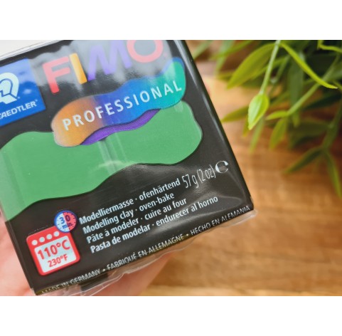 FIMO Professional, leaf green, Nr. 57, 57g (3oz), oven-hardening polymer clay, STAEDTLER