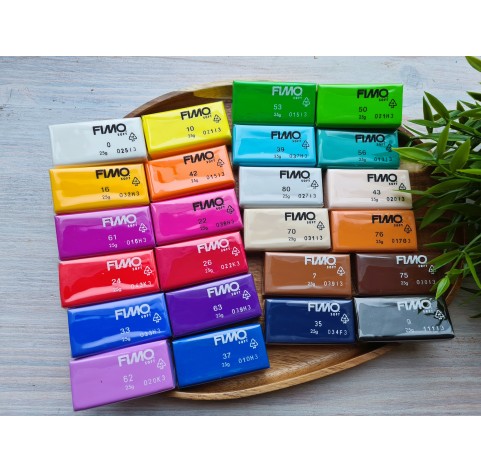 FIMO Basic, pack of 24 colors, 600g (21.16oz), oven-hardening polymer clay, STAEDTLER