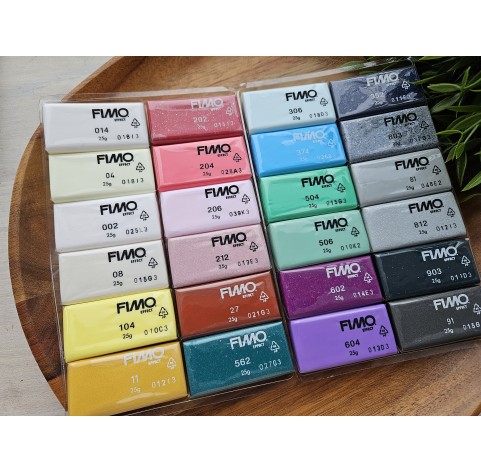 FIMO Effect, pack of 24 colors, 600g (21.16oz), oven-hardening polymer clay, STAEDTLER