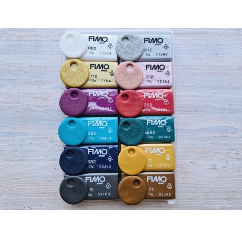 FIMO Sparkle, pack of 12 colors, 300g (10.58oz), oven-hardening polymer clay, STAEDTLER