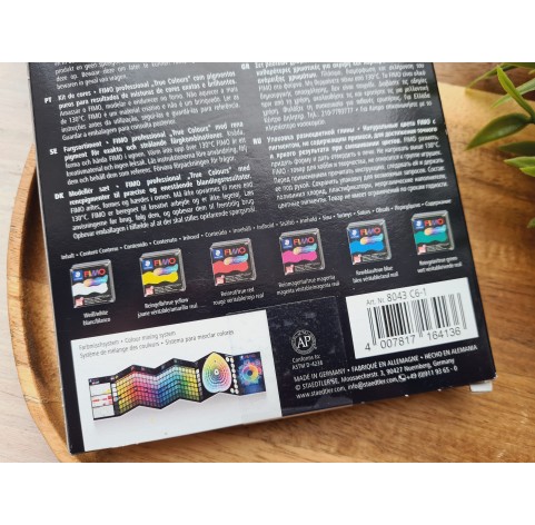 FIMO Professional, true colors, pack of 6 colors, 342g (12oz), oven-hardening polymer clay, STAEDTLER