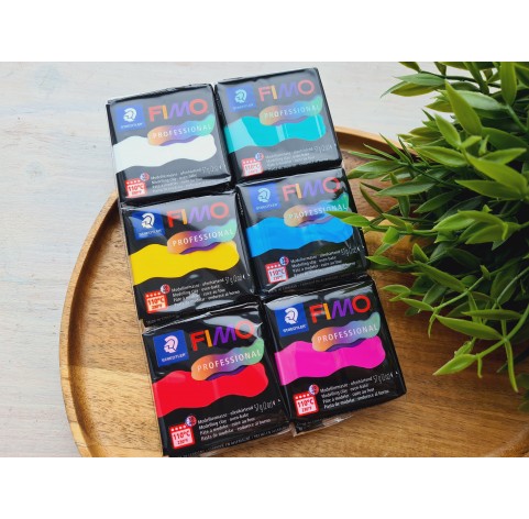 FIMO Professional, true colors, pack of 6 colors, 342g (12oz), oven-hardening polymer clay, STAEDTLER