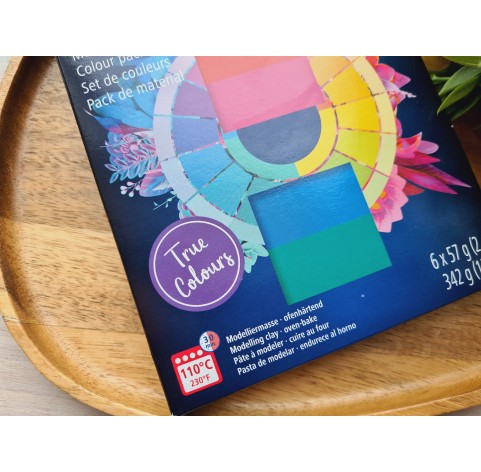 FIMO Professional, true colors, pack of 6 colors, 342g (12oz), oven-hardening polymer clay, STAEDTLER