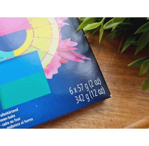 FIMO Professional, true colors, pack of 6 colors, 342g (12oz), oven-hardening polymer clay, STAEDTLER