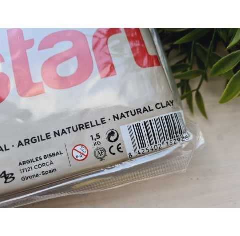 Natural modeling clay Pastart, white, 1.500 kg