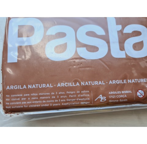 Natural modeling clay Pastart, brown, 1.500 kg