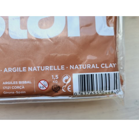 Natural modeling clay Pastart, brown, 1.500 kg