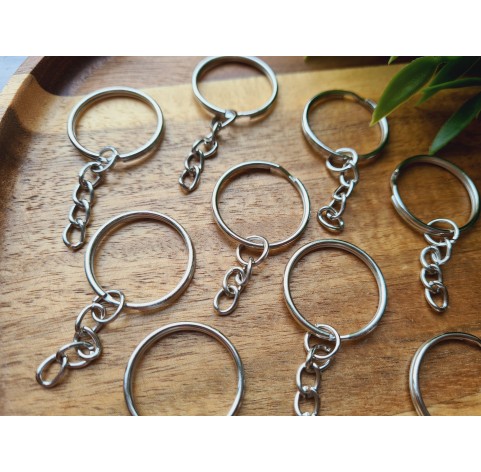 Keychain rings, silver, 10 pcs.