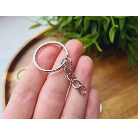 Keychain rings, silver, 10 pcs.