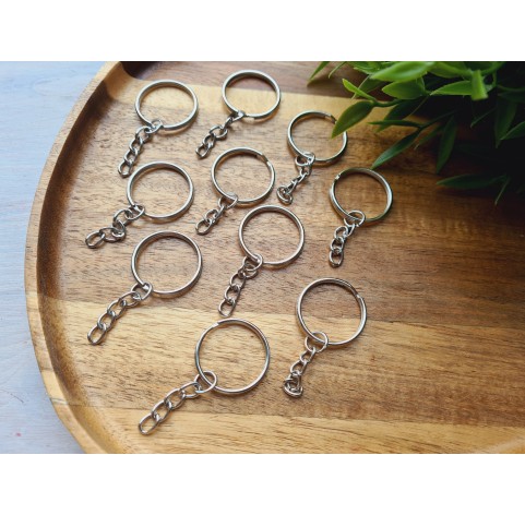 Keychain rings, silver, 10 pcs.