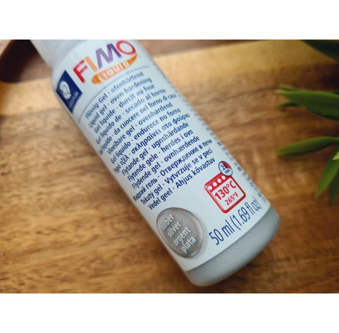 Fimo Deco gel, silver, liquid polymer clay, 50 ml