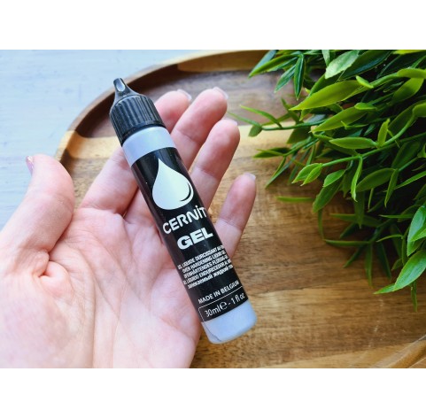 Cernit gel, silver, liquid polymer clay, 30 ml