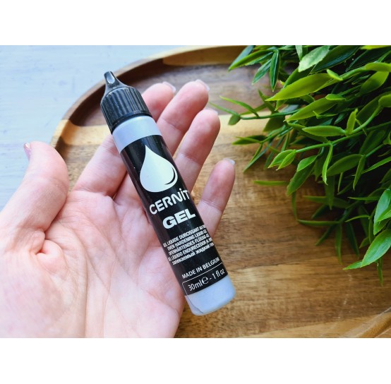 Cernit gel, silver, liquid polymer clay, 30 ml