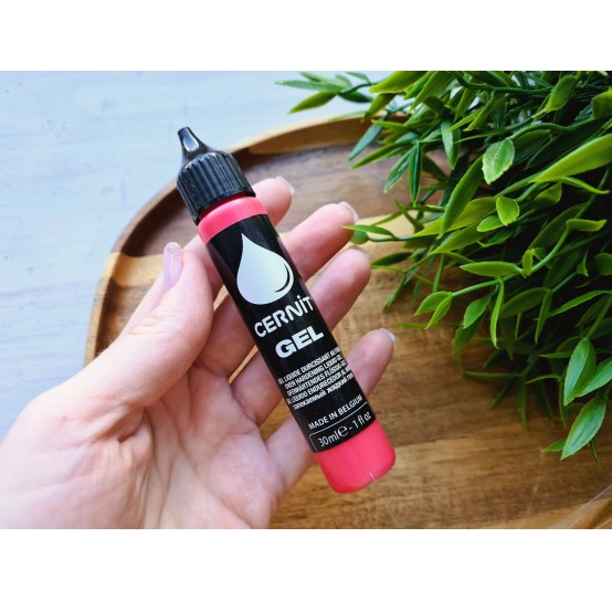 Cernit gel, red, liquid polymer clay, 30 ml