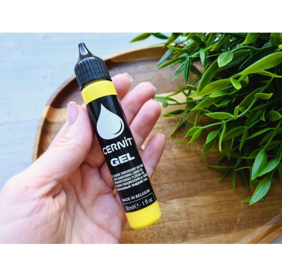 Cernit gel, yellow, liquid polymer clay, 30 ml