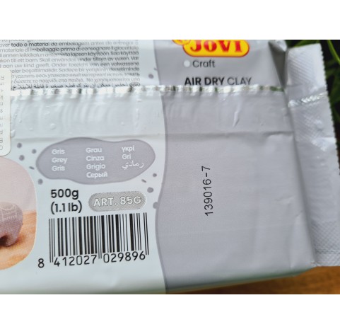 Air dry modelling clay JOVI, GREY, 500 g